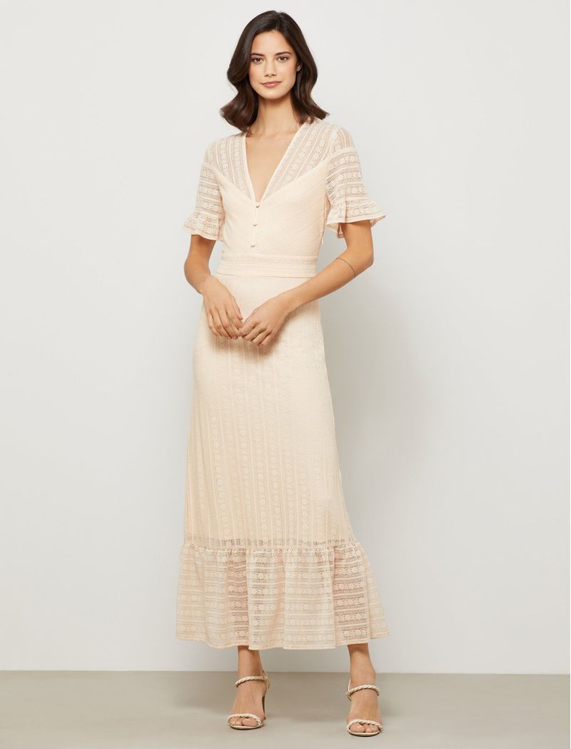 Bcbg floral stripe lace maxi cheap dress