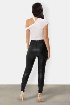 Leggings Cintura Alta Paneles Piel Sintética