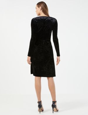 Vestido corto manga larga terciopelo