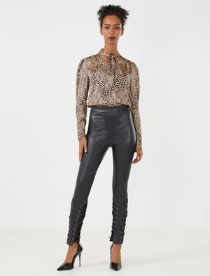 Leggings Cintura Alta Piel Sintética