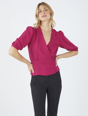 Blusa Manga Corta Abullonada