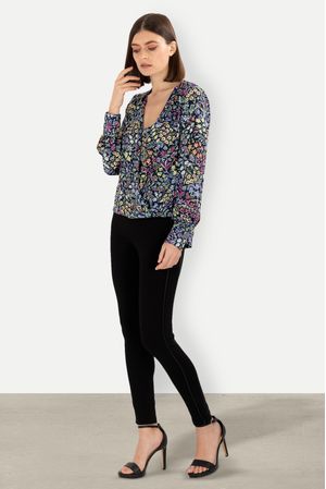 Blusa Cruzada Manga Larga Floral