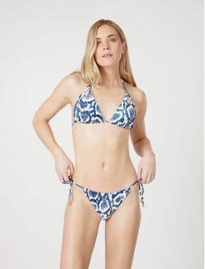 Bikini Braguita con Lazo en los Costados Estampado de Serpiente