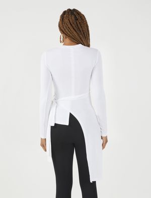 Blusa Manga Larga con Peplum al Costado