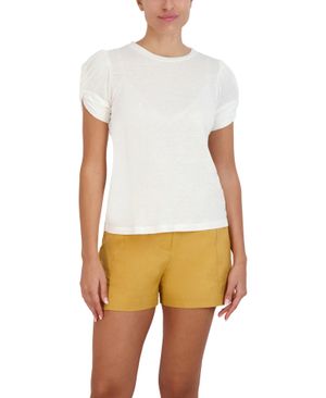 Blusa Manga Corta Abullonada