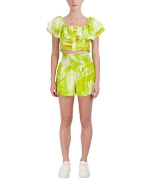 Crop Top Volantes Tie Dye