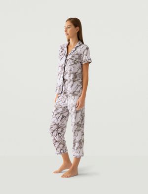 Conjunto de Pijama Camisa y Pantalón Marmol