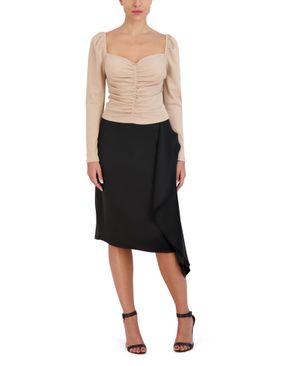 Blusa Fruncida Manga Larga