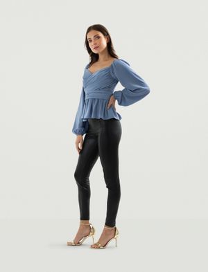 Blusa Manga Larga Peplum