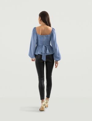 Blusa Manga Larga Peplum