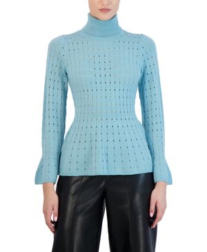 Súeter Peplum Cuello de Tortuga Calado