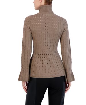 Súeter Peplum Cuello de Tortuga Calado