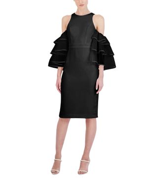 Vestido Midi Manga Transparente en Capas