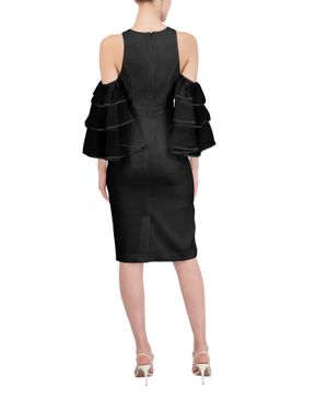 Vestido Midi Manga Transparente en Capas