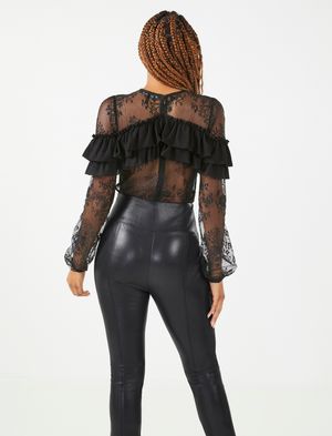 Body de Encaje Con Volantes