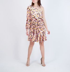 Vestido Corto Un Solo Hombro Floral