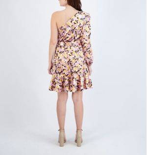 Vestido Corto Un Solo Hombro Floral