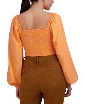 Blusa Crop Manga Larga Efecto Bustier