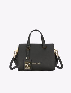 Bolso Satchel con Placa Metálica