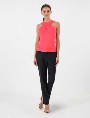 Blusa Efecto Halter Cruzado