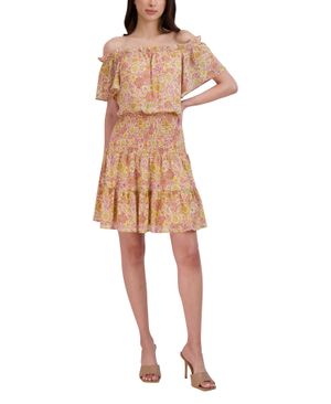 Vestido Mini Hombros Descubiertos Floral