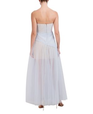 Vestido Largo de Noche de Tul con Bordado