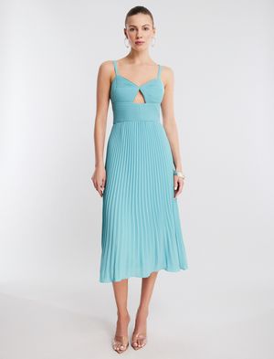 Vestido Midi Plisado Cutout