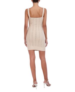 Vestido Corto Ajustado Trenzado Crochet