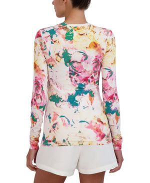 Camiseta Manga Larga Floral Abstracto