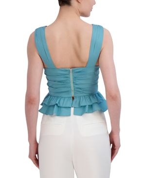 Blusa Plisada con Peplum de Algodón