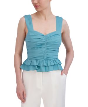 Blusa Plisada con Peplum de Algodón