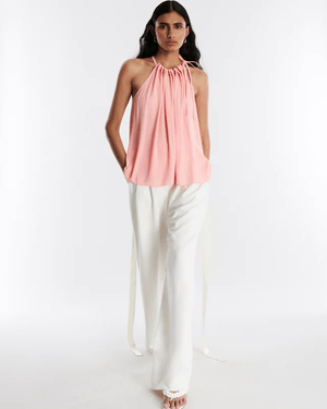Blusa Halter con Herraje Efecto Cruzado
