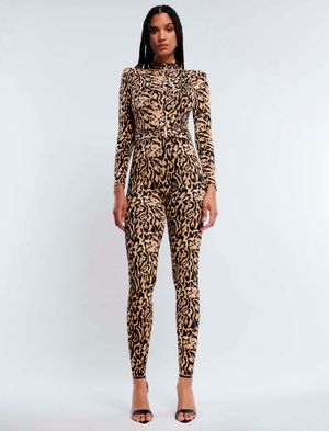 JUMPSUIT MANGA LARGA CUELLO ALTO ANIMAL PRINT