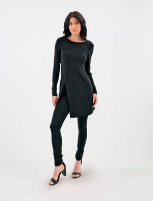 BLUSA MANGA LARGA CUELLO DE TORTUGA CON PEDRERÍA