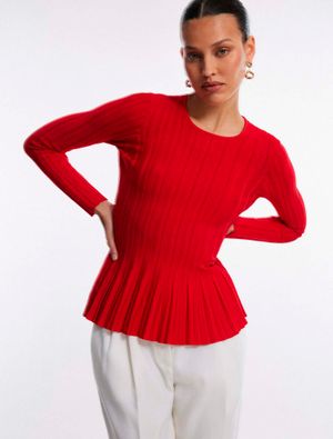 PULLOVER SUÉTER MANGA LARGA PEPLUM