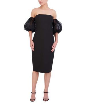 VESTIDO HOMBROS DESCUBIERTOS MANGA GLOBO