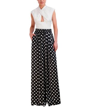 BLUSA CROP EFECTO HALTER DRAPEADO CUTOUT LUNARES
