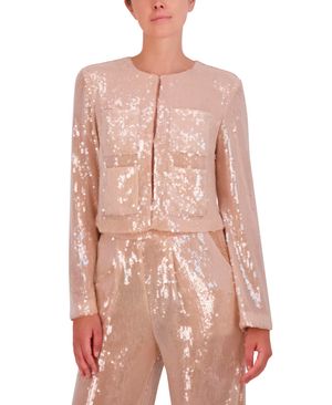 CHAQUETA RECTA DE LENTEJUELAS