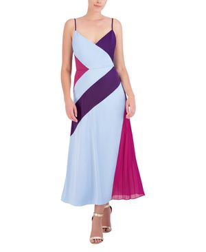 VESTIDO LARGO COLORBLOCK CHEVRON
