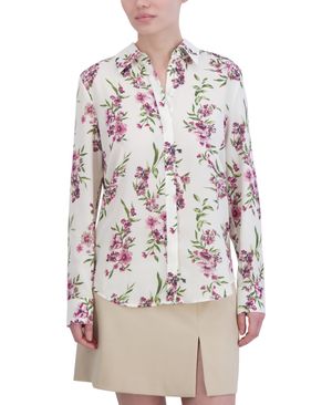 BLUSA CAMISERA MANGA LARGA FLORAL