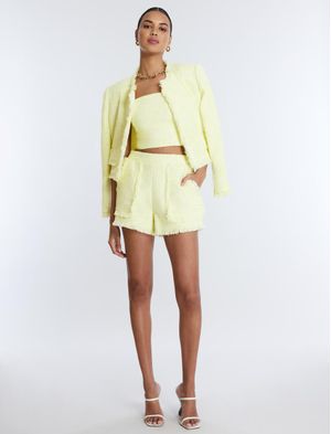 CHAQUETA DE TWEED CON FLECOS
