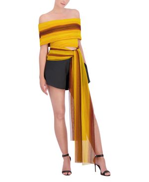 BLUSA HOMBROS DESCUBIERTOS LAZO EN CINTURA OMBRÉ