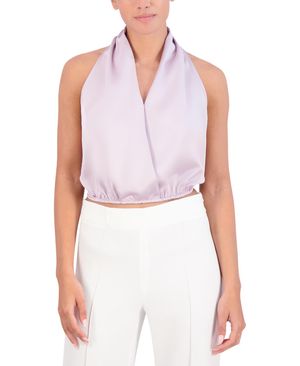 BLUSA CROP HALTER SATINADA