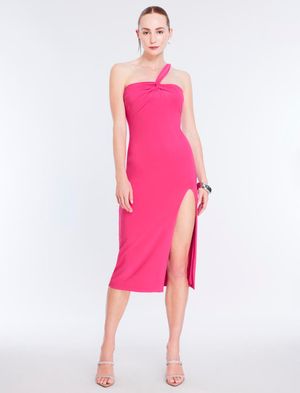 VESTIDO MIDI ESCOTE DRAPEADO