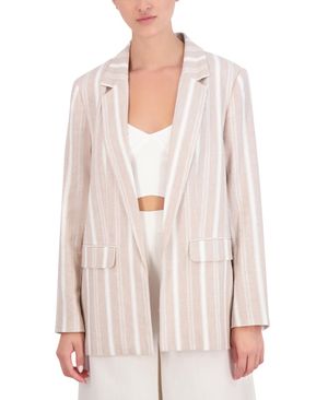 BLAZER RECTO DE LINO A RAYAS