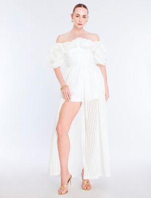 VESTIDO HOMBROS DESCUBIERTOS RAYAS