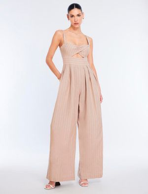 JUMPSUIT PIERNA ANCHA RAYAS EFECTO DRAPEADO