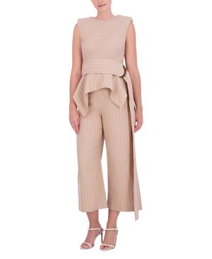 BLUSA DE LINO RAYAS CON CINTURÓN