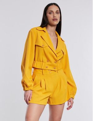 CHAQUETA CROP CON SOLAPA