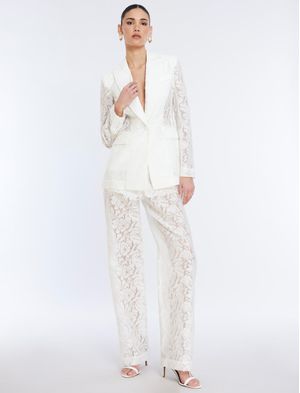 PANTALÓN DE VESTIR ENCAJE FLORAL
